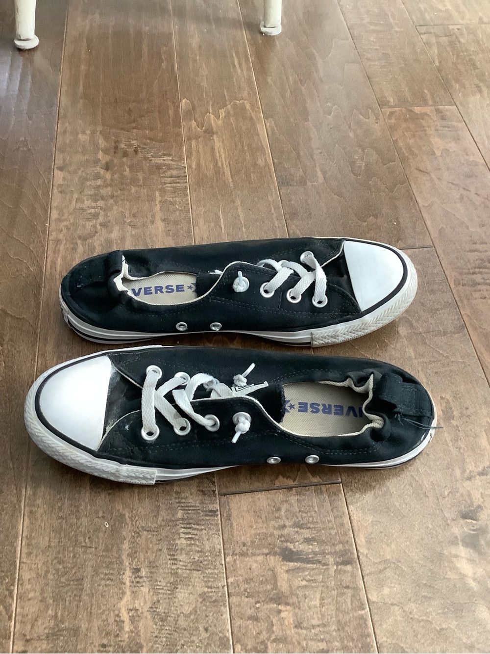 Converse Women's Black Low-Top Canvas Sneakers with White Accents